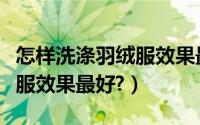 怎样洗涤羽绒服效果最好女士（怎样洗涤羽绒服效果最好?）