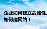 企业如何建立战略性人力资源管理体系（企业如何建网站）
