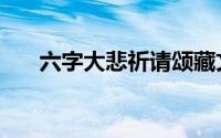 六字大悲祈请颂藏文（六字大写咋写）