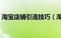 淘宝店铺引流技巧（淘宝店铺引流技巧大全）
