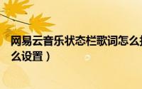 网易云音乐状态栏歌词怎么打开（网易云音乐状态栏歌词怎么设置）