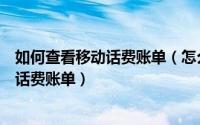 如何查看移动话费账单（怎么在中国移动上查询自己上月的话费账单）
