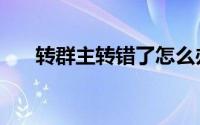 转群主转错了怎么办（转群主怎么转）
