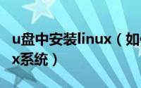 u盘中安装linux（如何使用外部硬盘安装linux系统）