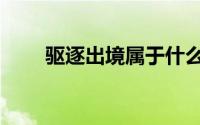 驱逐出境属于什么处罚（驱逐出境）