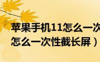 苹果手机11怎么一次性截长屏（苹果13手机怎么一次性截长屏）