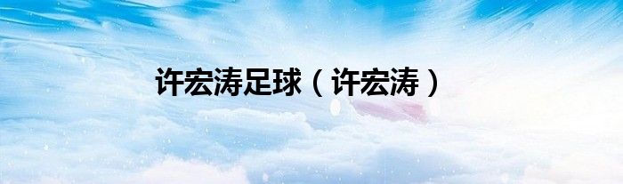 许宏涛足球（许宏涛）