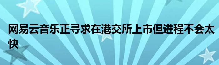 网易云音乐正寻求在港交所上市但进程不会太快