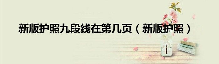 新版护照九段线在第几页（新版护照）