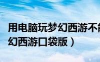 用电脑玩梦幻西游不能看到底部（用电脑玩梦幻西游口袋版）