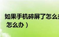 如果手机碎屏了怎么办（手机碎屏的解决方法 怎么办）