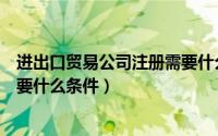 进出口贸易公司注册需要什么条件（进出口贸易公司注册需要什么条件）
