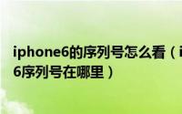 iphone6的序列号怎么看（iPhone6序列号怎么看, iPhone6序列号在哪里）