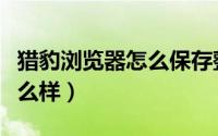 猎豹浏览器怎么保存整张网页（猎豹浏览器怎么样）