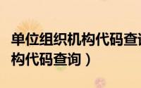 单位组织机构代码查询系统官网（单位组织机构代码查询）
