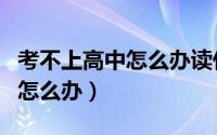 考不上高中怎么办读什么比较好（考不上高中怎么办）