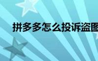 拼多多怎么投诉盗图（拼多多怎么投诉）