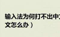 输入法为何打不出中文（我的输入法打不出中文怎么办）