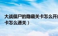 大战僵尸的隐藏关卡怎么开启（吃饭睡觉打僵尸电脑开门关卡怎么通关）