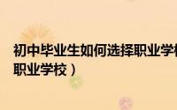 初中毕业生如何选择职业学校当老师（初中毕业生如何选择职业学校）