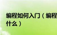 编程如何入门（编程怎么入门/程序员需要学什么）