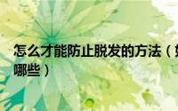 怎么才能防止脱发的方法（如何防止脱发防脱发的小方法有哪些）
