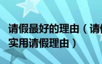 请假最好的理由（请假理由大全靠谱请假理由实用请假理由）