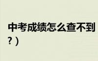中考成绩怎么查不到（中考成绩怎么查询分数?）