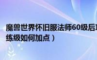 魔兽世界怀旧服法师60级后攻略（魔兽世界60级怀旧服法师练级如何加点）