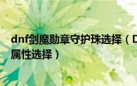 dnf剑魔勋章守护珠选择（DNF剑魂狂战士公会勋章守护珠属性选择）