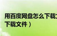 用百度网盘怎么下载文件（如何使用百度网盘下载文件）