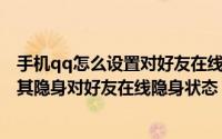 手机qq怎么设置对好友在线对其隐身（QQ如何设置在线对其隐身对好友在线隐身状态）