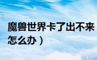 魔兽世界卡了出不来（魔兽世界打开地图会卡怎么办）