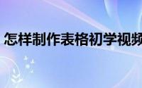 怎样制作表格初学视频（怎样制作表格初学）