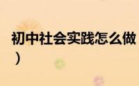 初中社会实践怎么做（初中社会实践怎么填写）