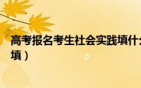 高考报名考生社会实践填什么（高考报名考生社会实践怎么填）