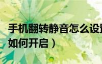 手机翻转静音怎么设置（手机的翻转静音功能如何开启）