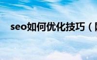 seo如何优化技巧（网站的seo优化技巧）