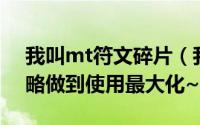我叫mt符文碎片（我叫MT之符文的置换攻略做到使用最大化~）