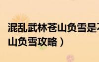 混乱武林苍山负雪是不是改版了（混乱武林苍山负雪攻略）