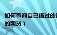如何查询自己借过的贷款（如何查询自己借过的网贷）