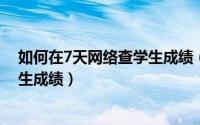 如何在7天网络查学生成绩（七天网络如何在手机上查询考生成绩）