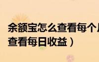 余额宝怎么查看每个月的总收入（余额宝怎么查看每日收益）