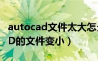 autocad文件太大怎么变小（如何使AutoCAD的文件变小）