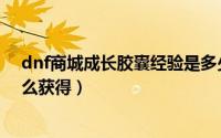 dnf商城成长胶囊经验是多少（dnf角色熟练度经验胶囊怎么获得）