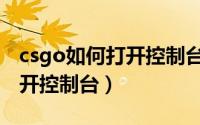 csgo如何打开控制台输入指令（csgo如何打开控制台）