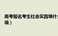 高考报名考生社会实践填什么（高考报名考生社会实践怎么填）