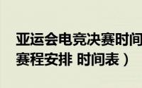 亚运会电竞决赛时间（2018亚运会电竞项目赛程安排 时间表）