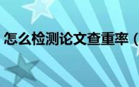 怎么检测论文查重率（怎么检测论文抄袭率）