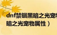 dnf禁锢黑暗之光宠物有什么用（dnf禁锢黑暗之光宠物属性）